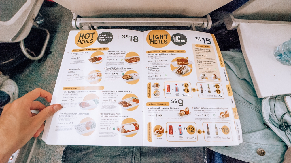 Scoot Air menu food