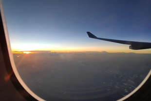 View from window of LEVEL flight Christelle 