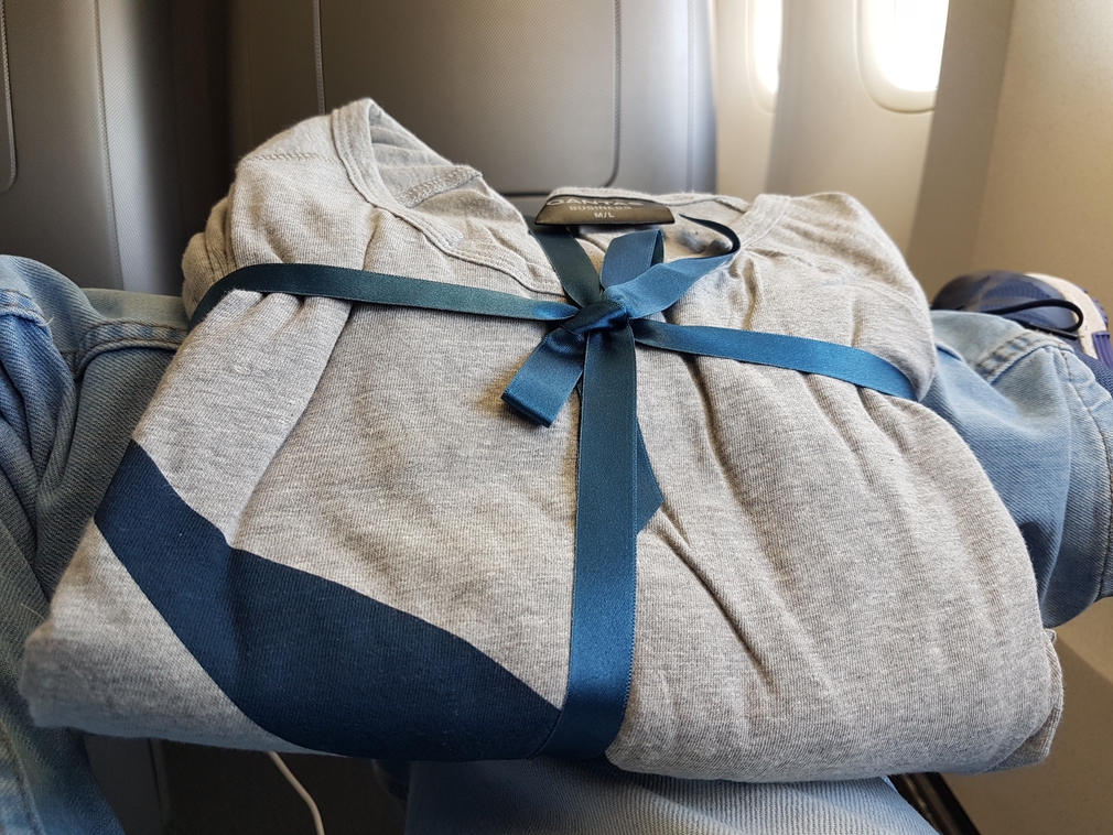 Qantas Business Class pyjamas