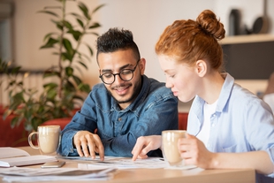 Couple doing paperwork