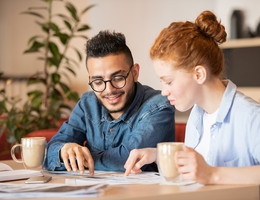 Couple doing paperwork