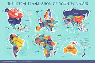 Literal Translation Of Country Names World Map