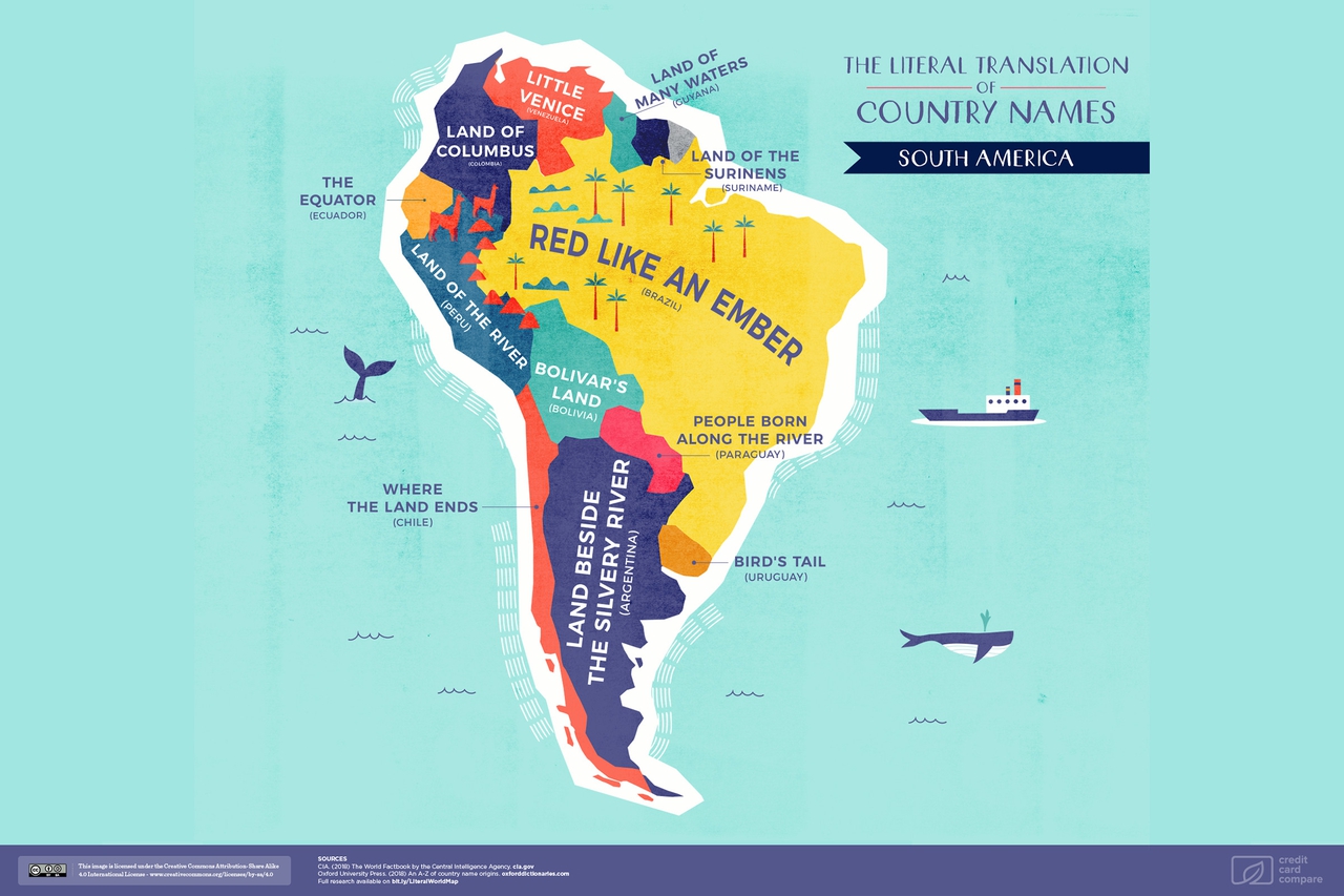 The Literal Translation of South American Country Names