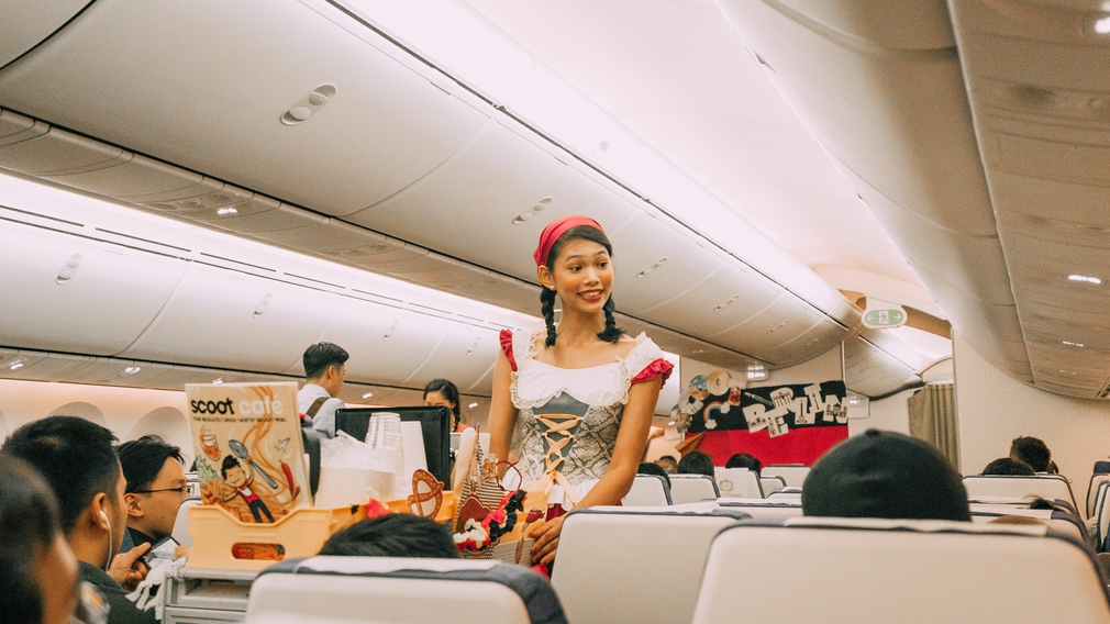 Attendant dressed up as a German