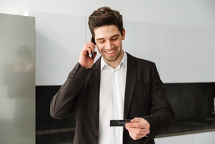 Businessman with credit card 