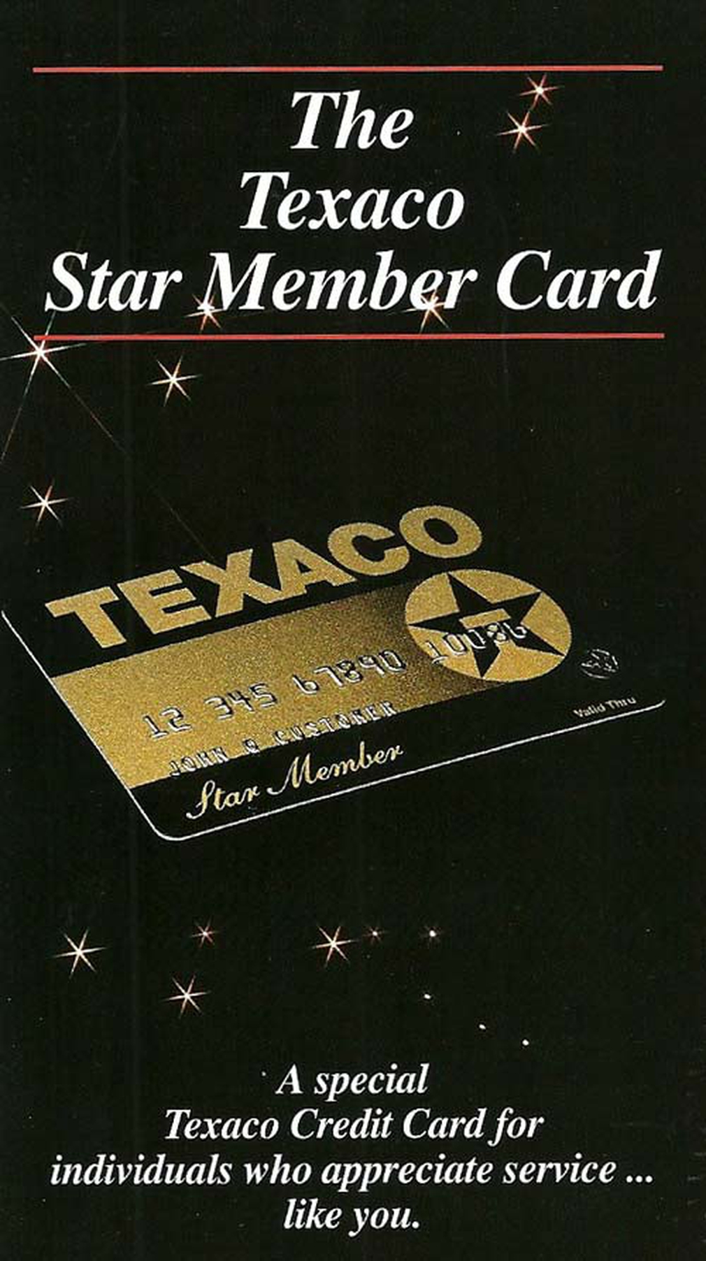 Texaco vintage credit card ad