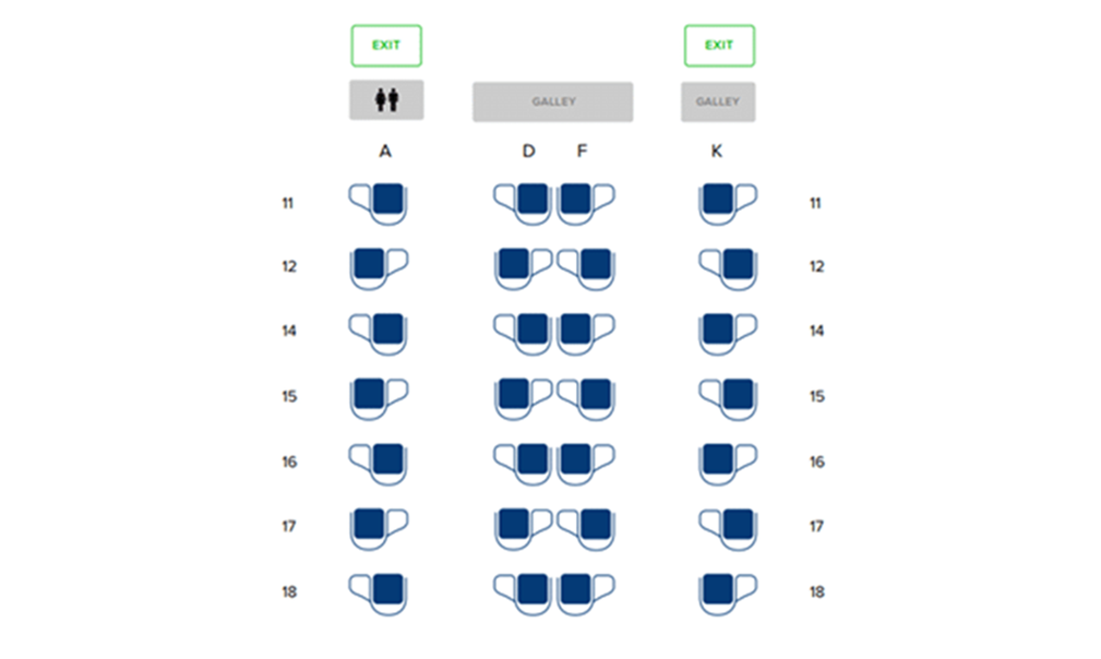 Business Class seating map Singapore Airlines