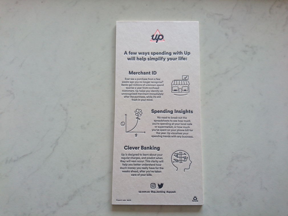 Up bank has quality packaging