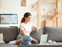 Young woman online shopping