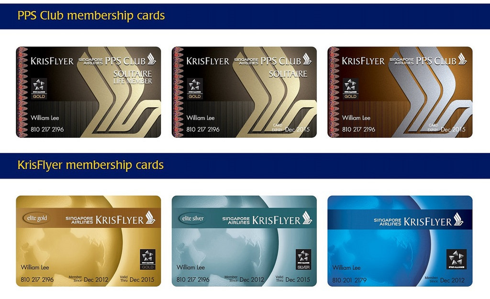 Krisflyer membership cards