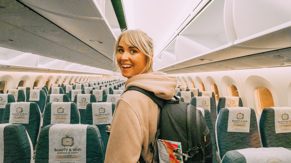 Jess on the Scoot flight