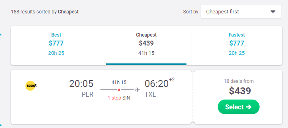 Scoot booking process
