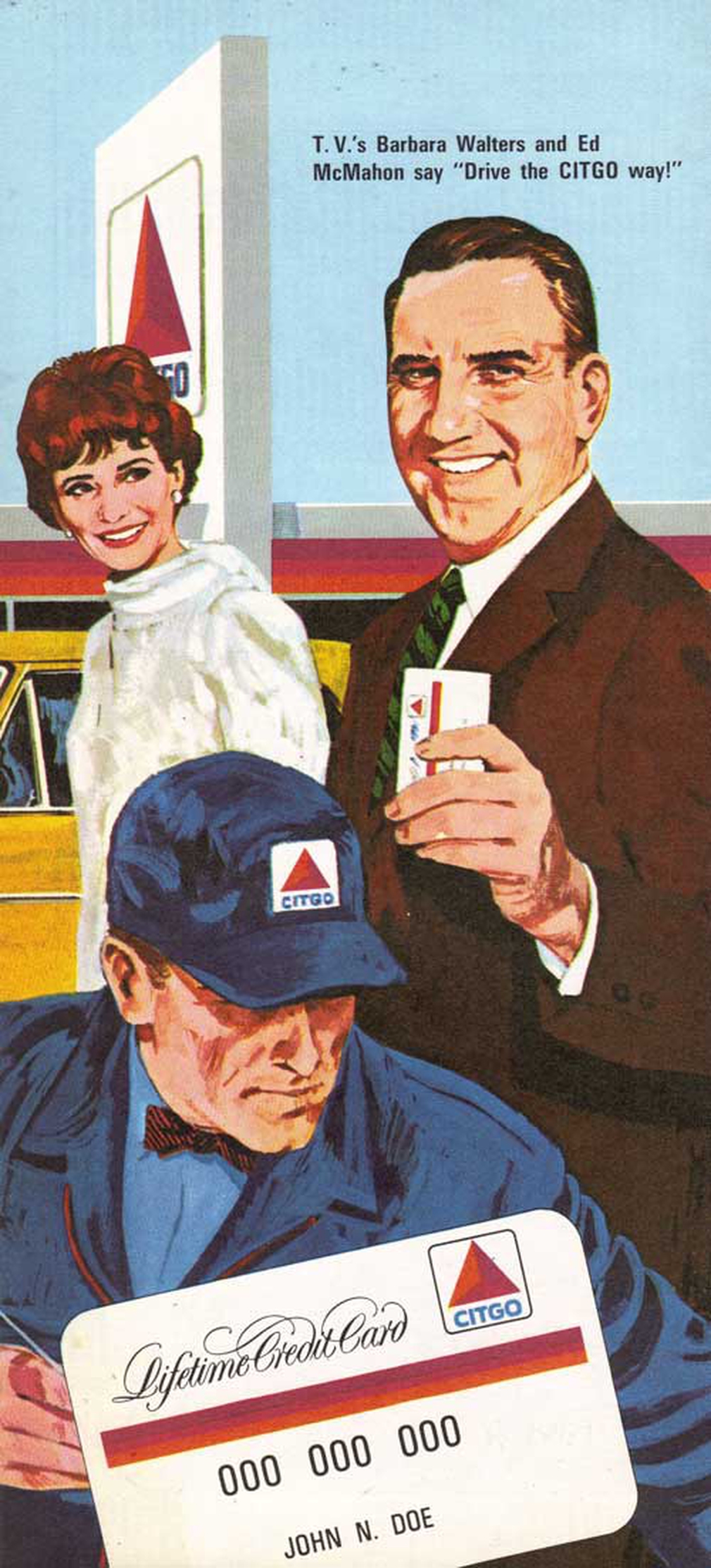 Citgo Gasoline vintage credit card ad 1966