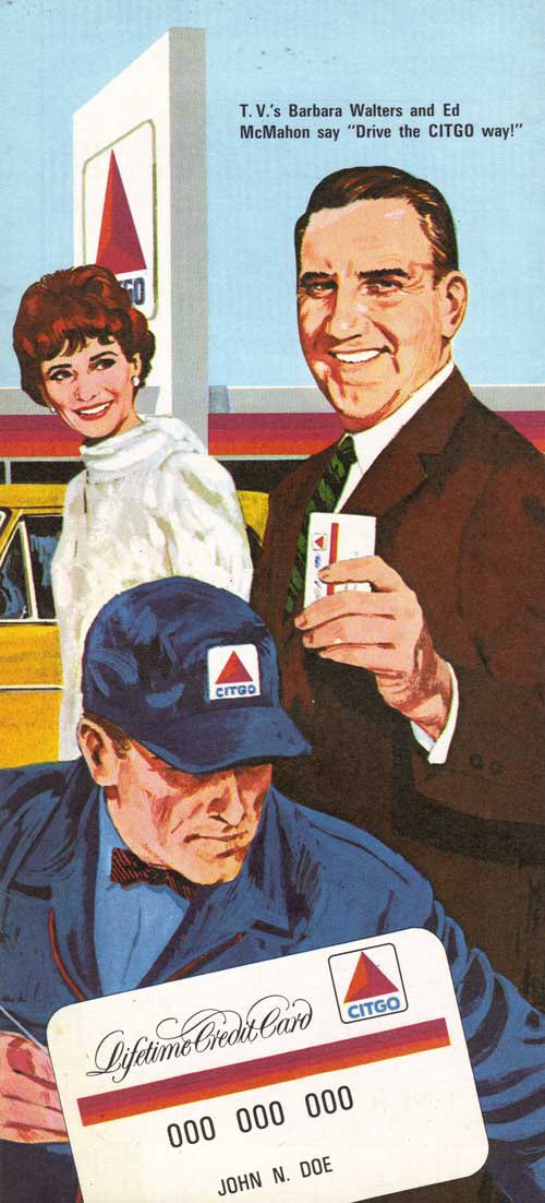 Citgo Gasoline vintage credit card ad 1966