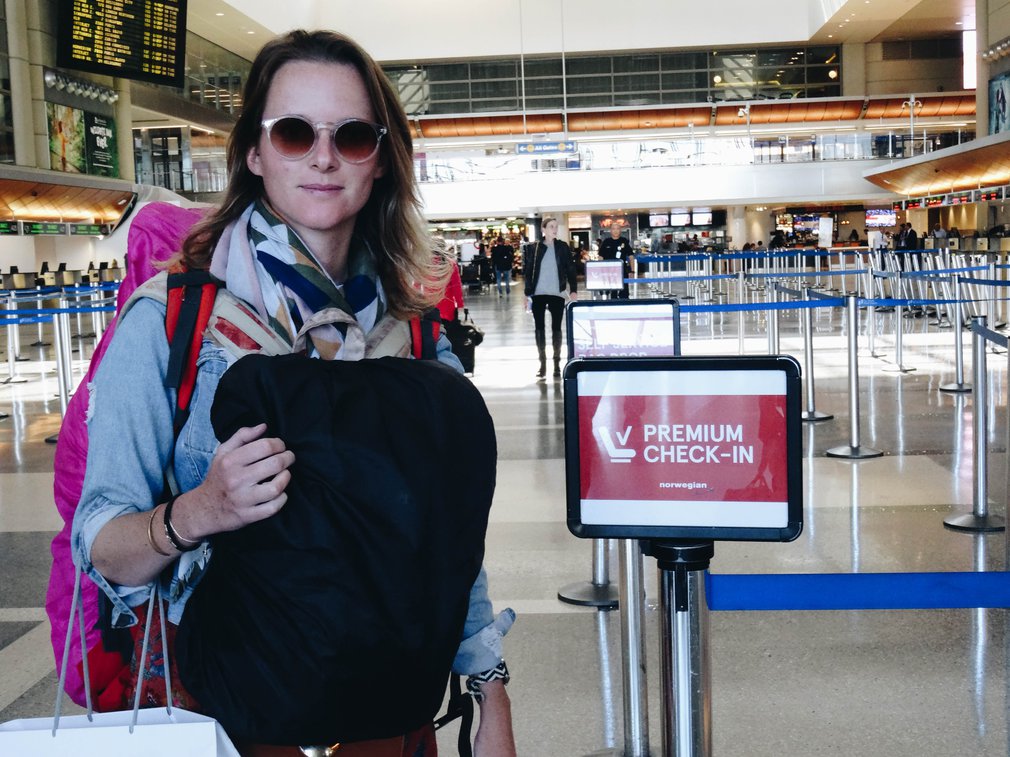 Christelle checking in at LAX.