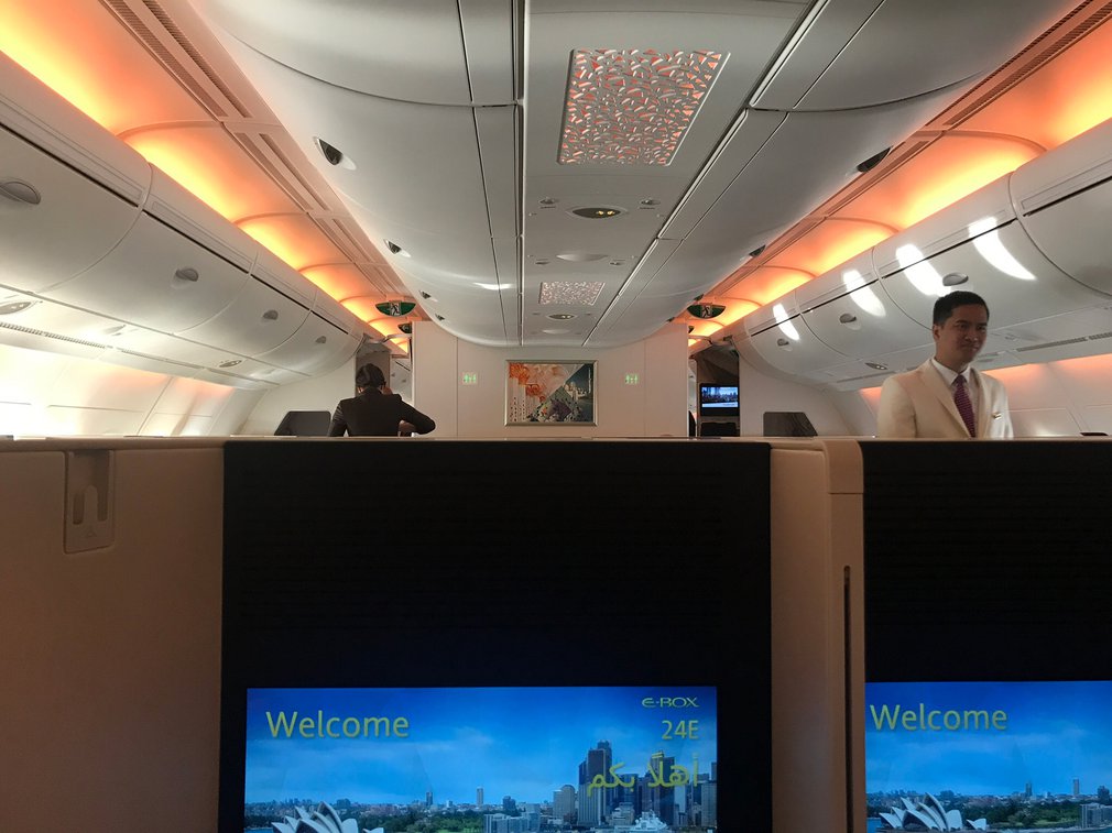 The business class cabin