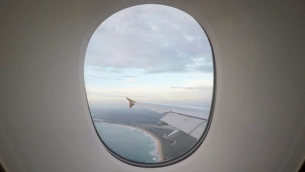 Approaching the landing at Sydney on a gloomy morning