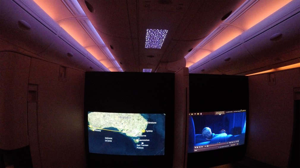 Mood lit ambience early morning before we land in Sydney