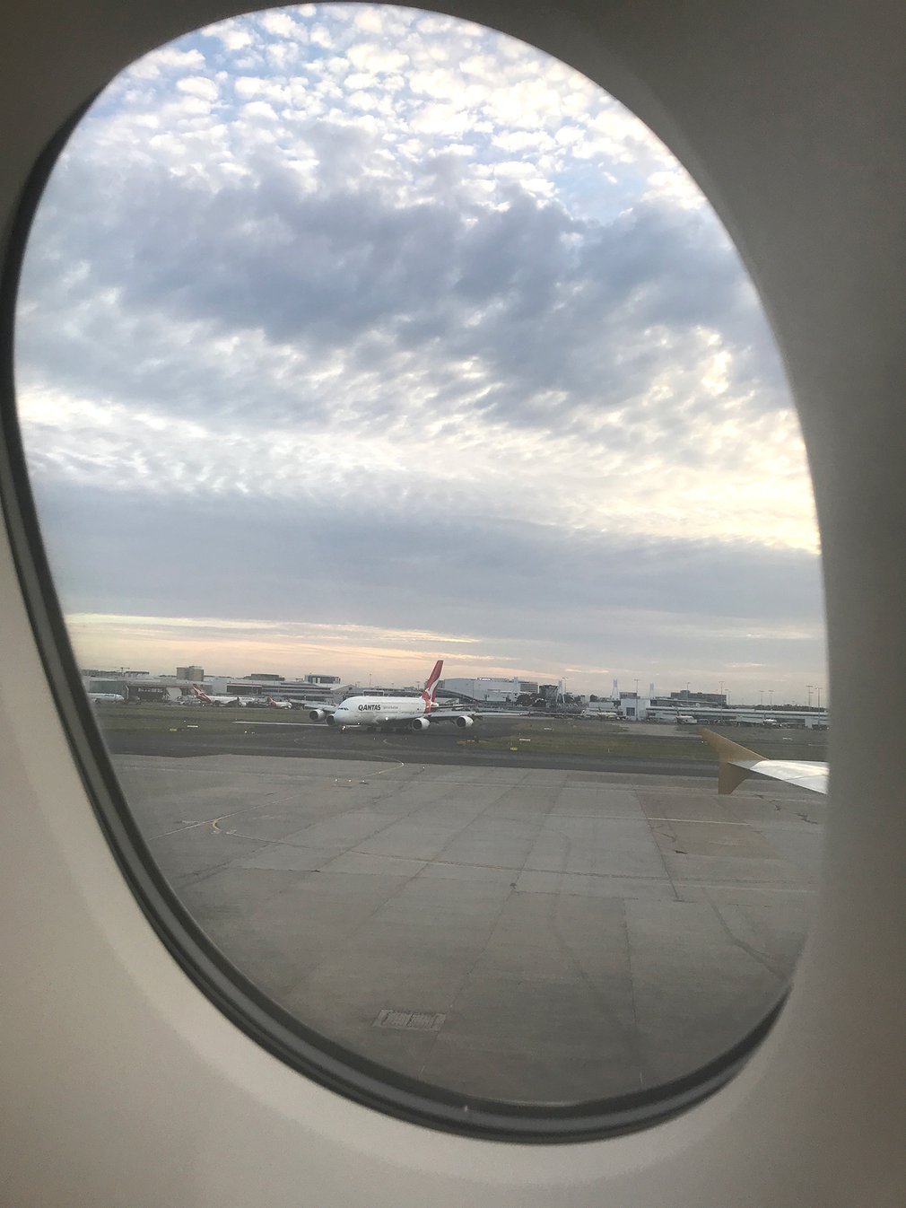 The Qantas A380 landed into Sydney just minutes after us.